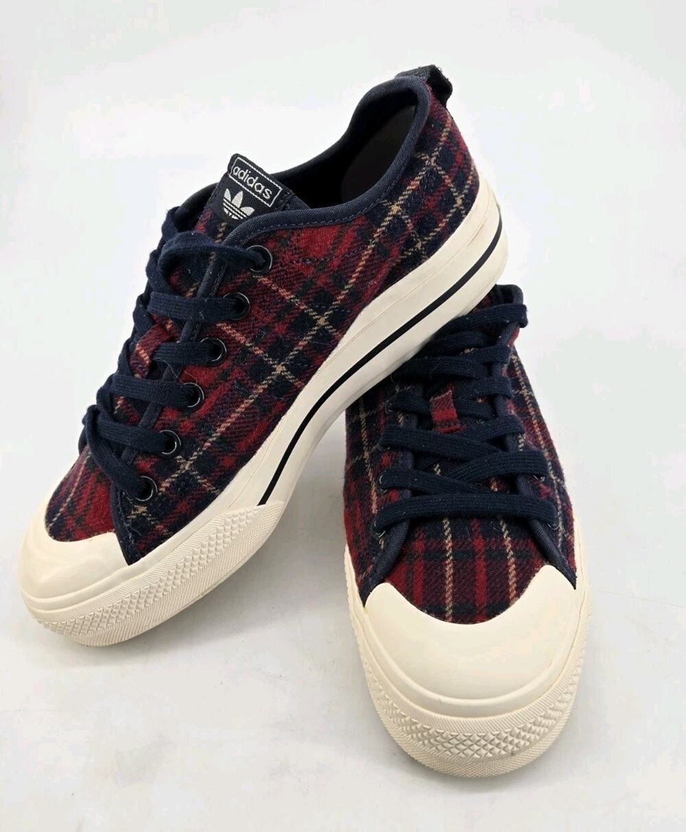 Tartan Plaid Adidas Nizza RF Platform Mid Womens Sneakers Shoes H02710 Sz 8